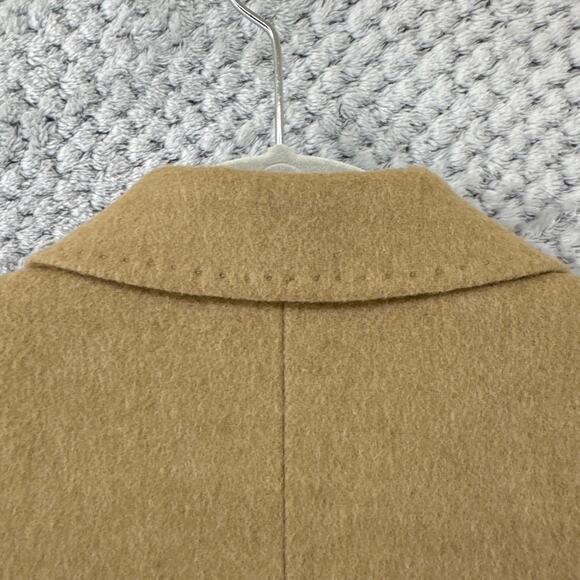 VTG Talbots Coat Women 2P Tan Camel Hair Jacket Blazer Lined Shoulder Pad Pocket - Picture 7 of 13